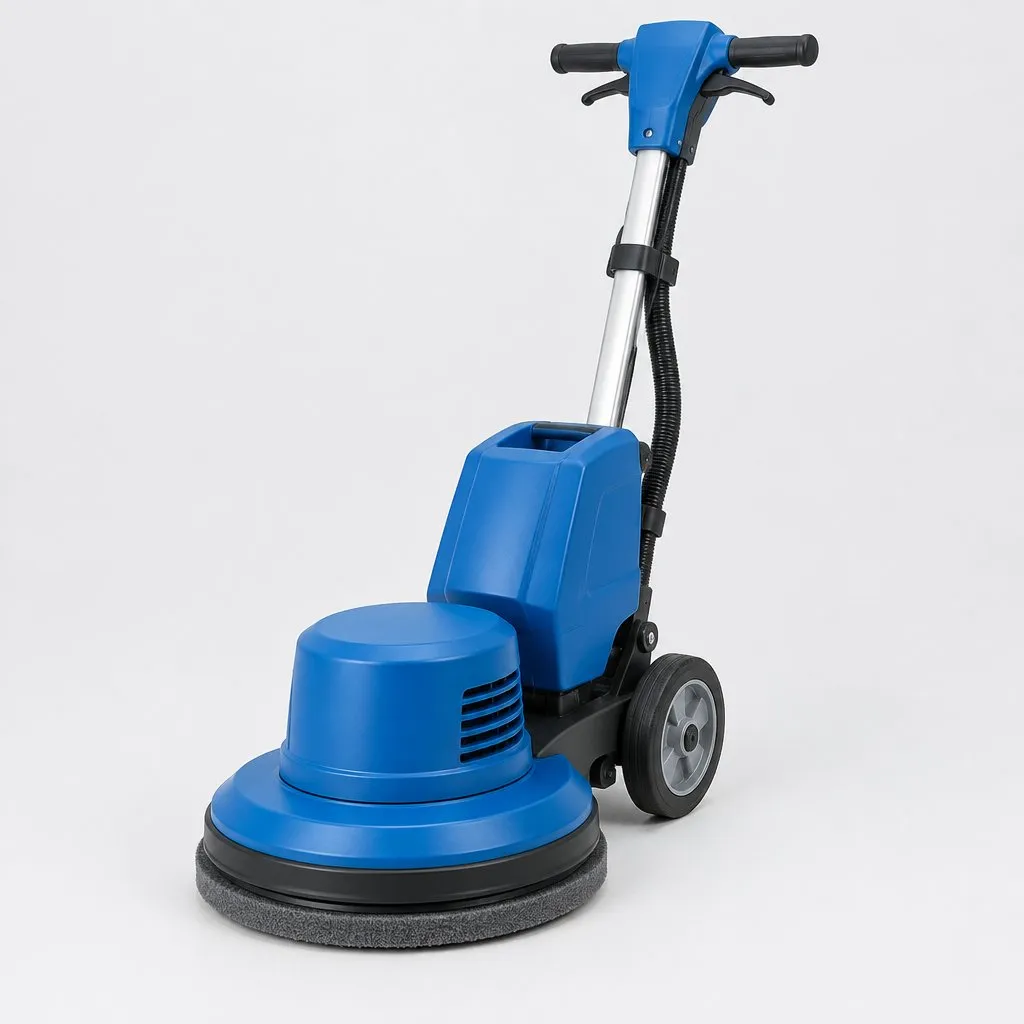 Low-moisture rotary carpet cleaning machine