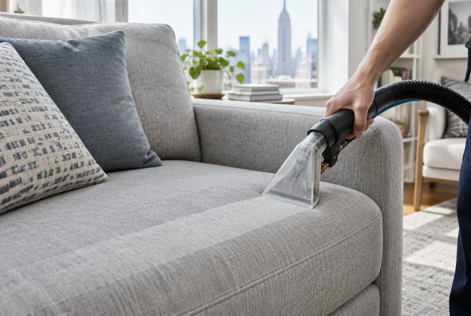 Upholstery Cleaning work in a New York home